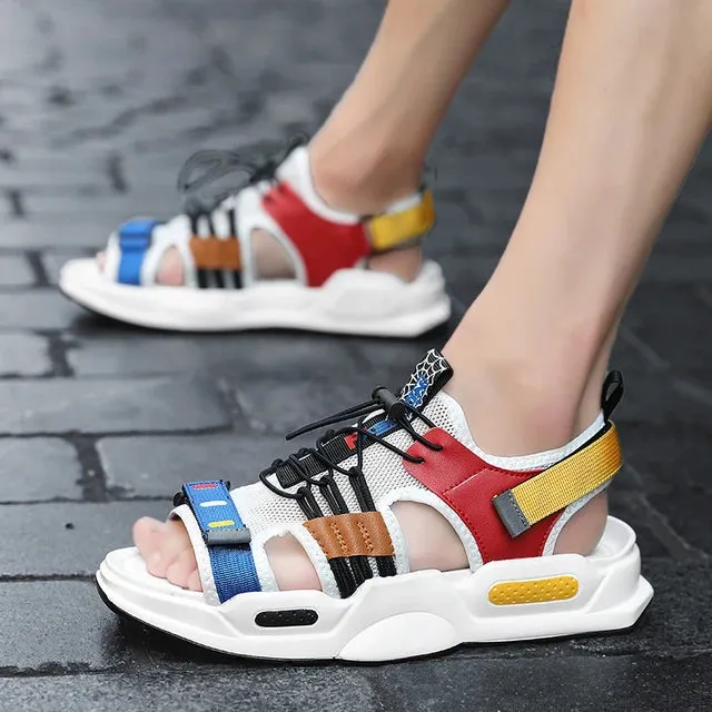 Air Mesh Color Blocks Upper Sandals