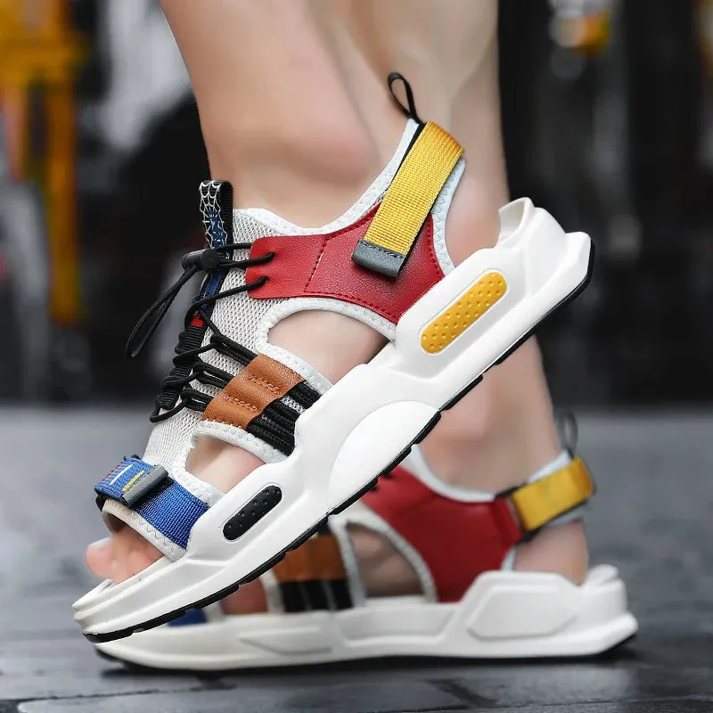Air Mesh Color Blocks Upper Sandals