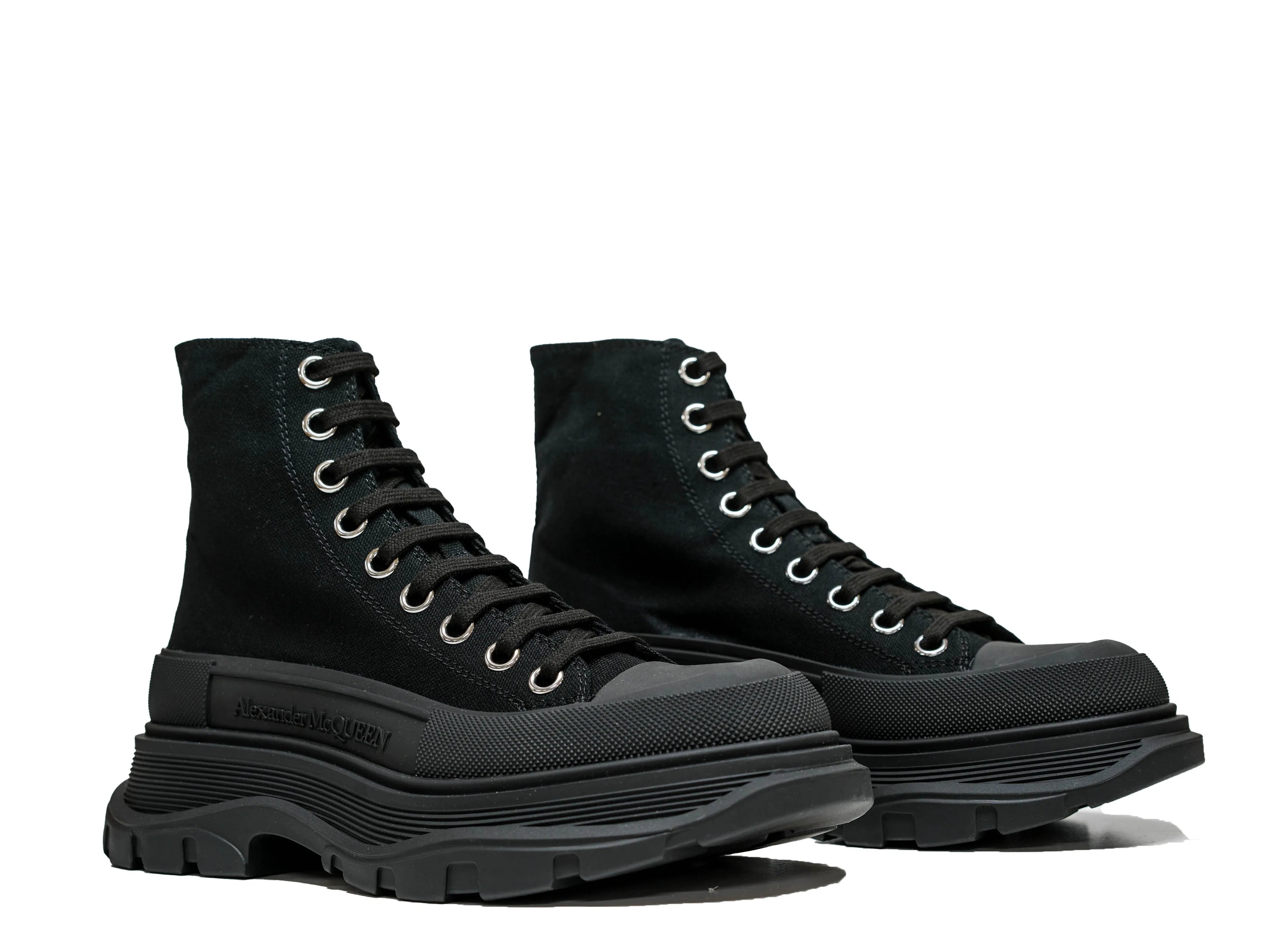 Alexander McQueen Women's Black Hiking Boots 697080  30% OFF