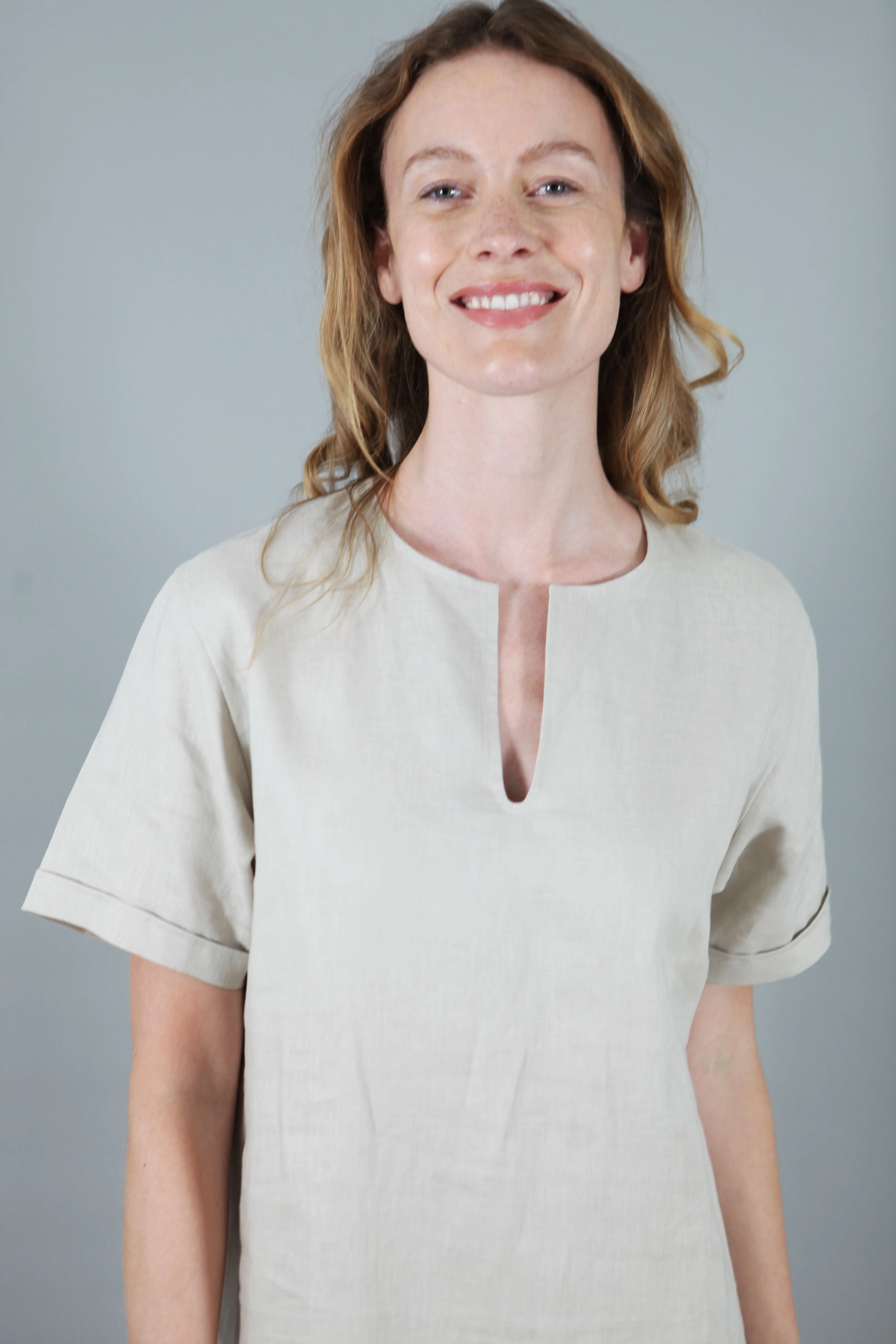 Annie, 100% Linen Dress Natural