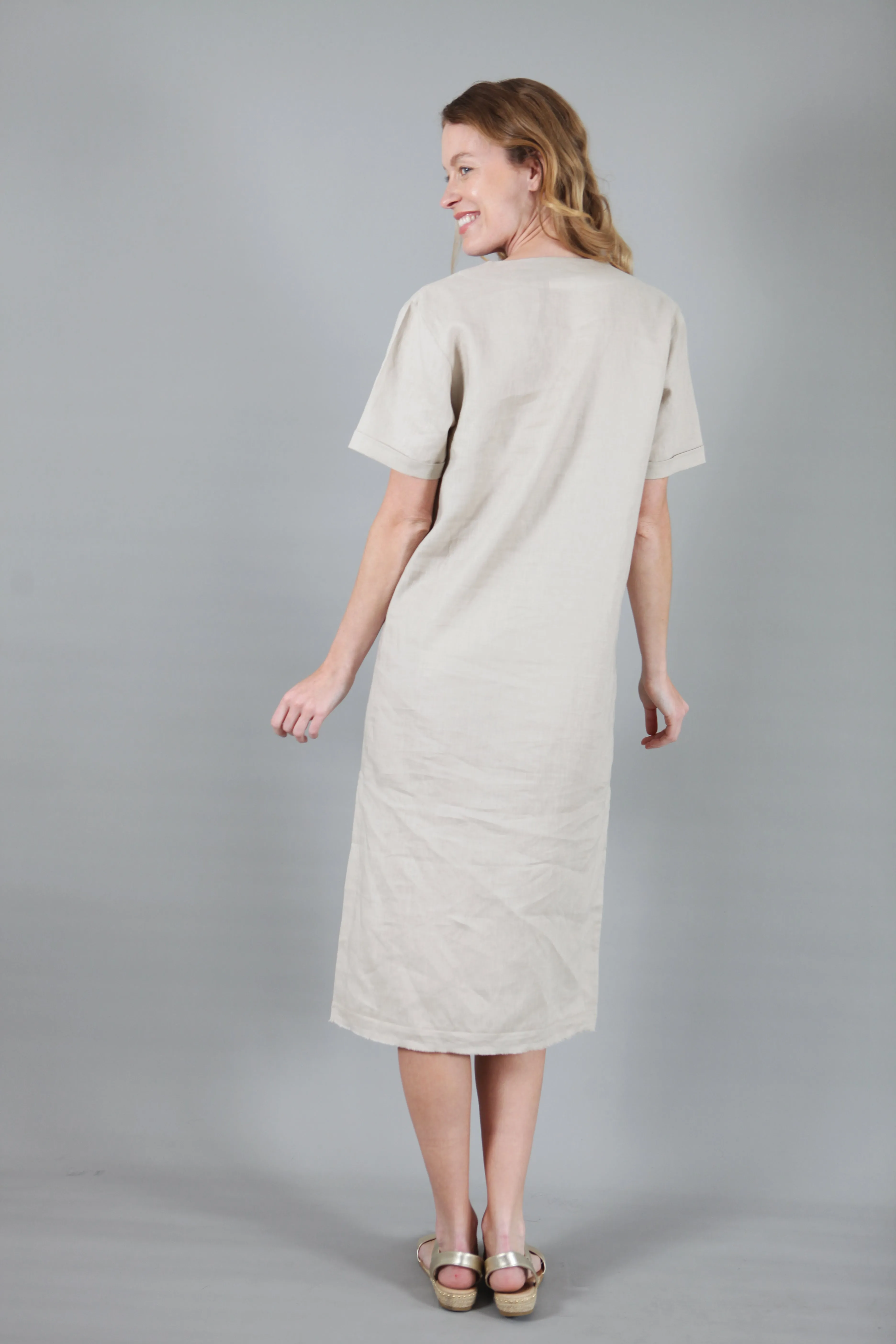 Annie, 100% Linen Dress Natural