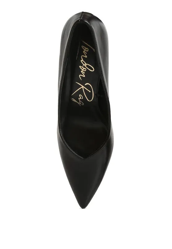 Black Rarity Point Toe Stiletto Heeled Pumps
