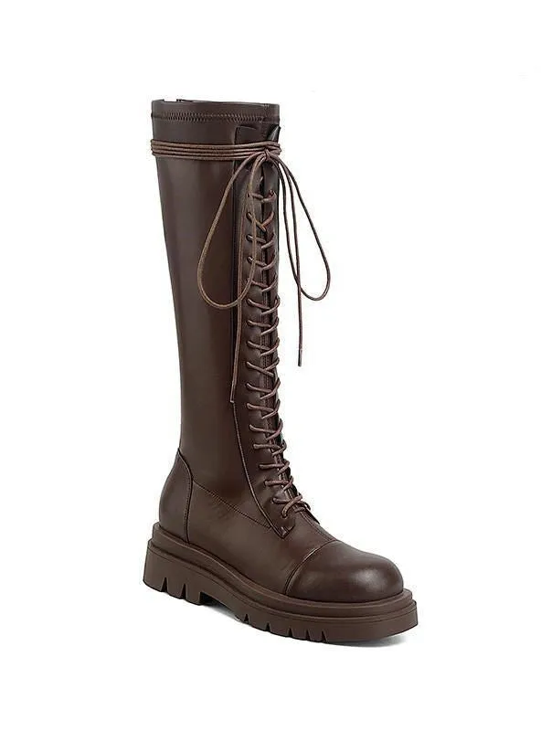 British Martin Straps High Knighthood Boots
