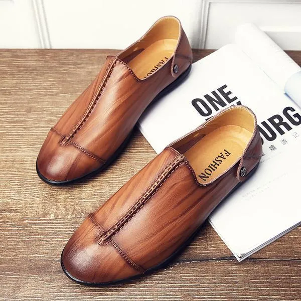 Casual Split Leather Oxford Flats Shoes