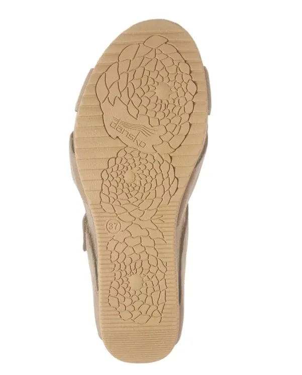 Dansko Women's Susie Wedge Sandal- Taupe Milled Nubuck