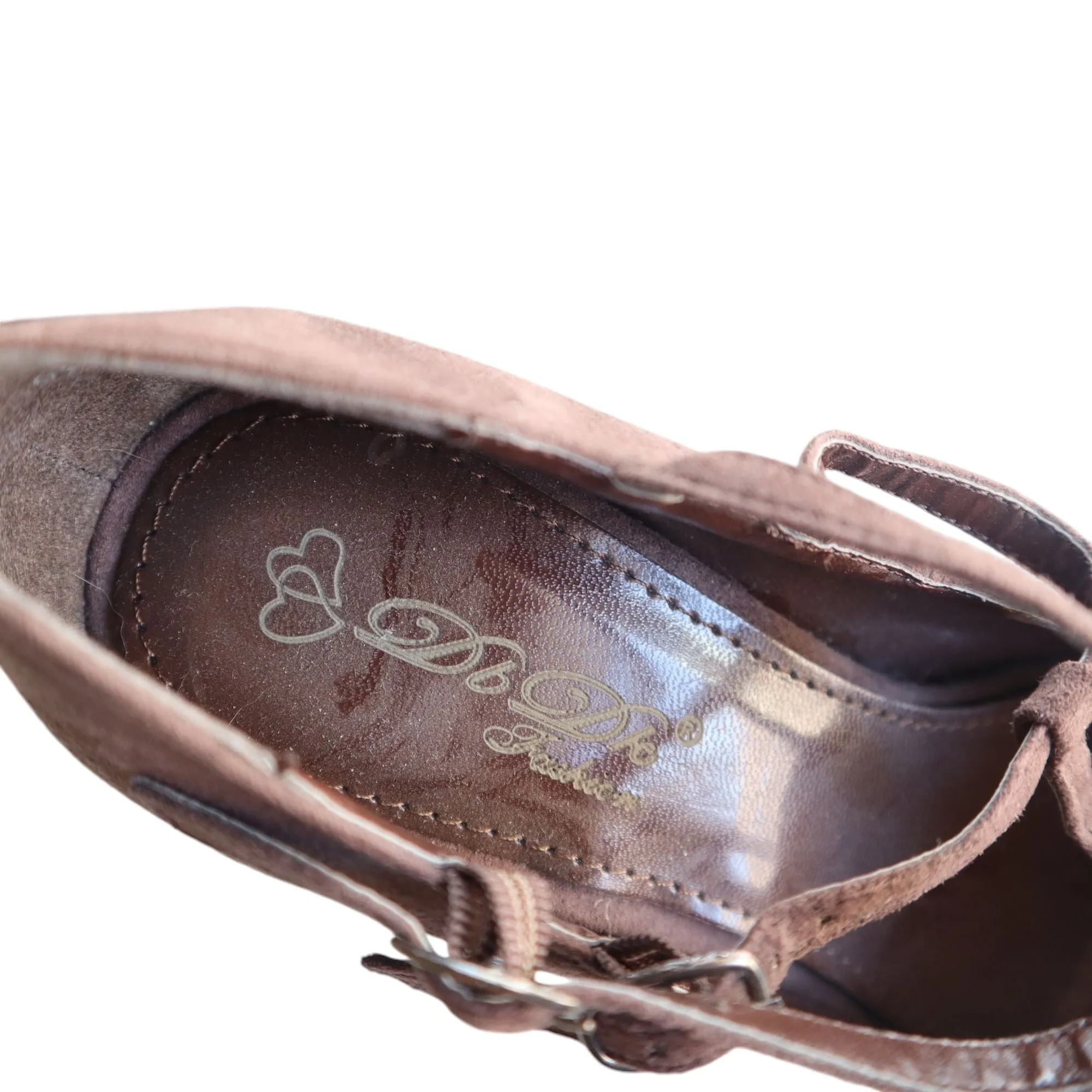 DbBk Fashion Brown Suede Pointed-Toe Mary Jane Pumps Size 7.5