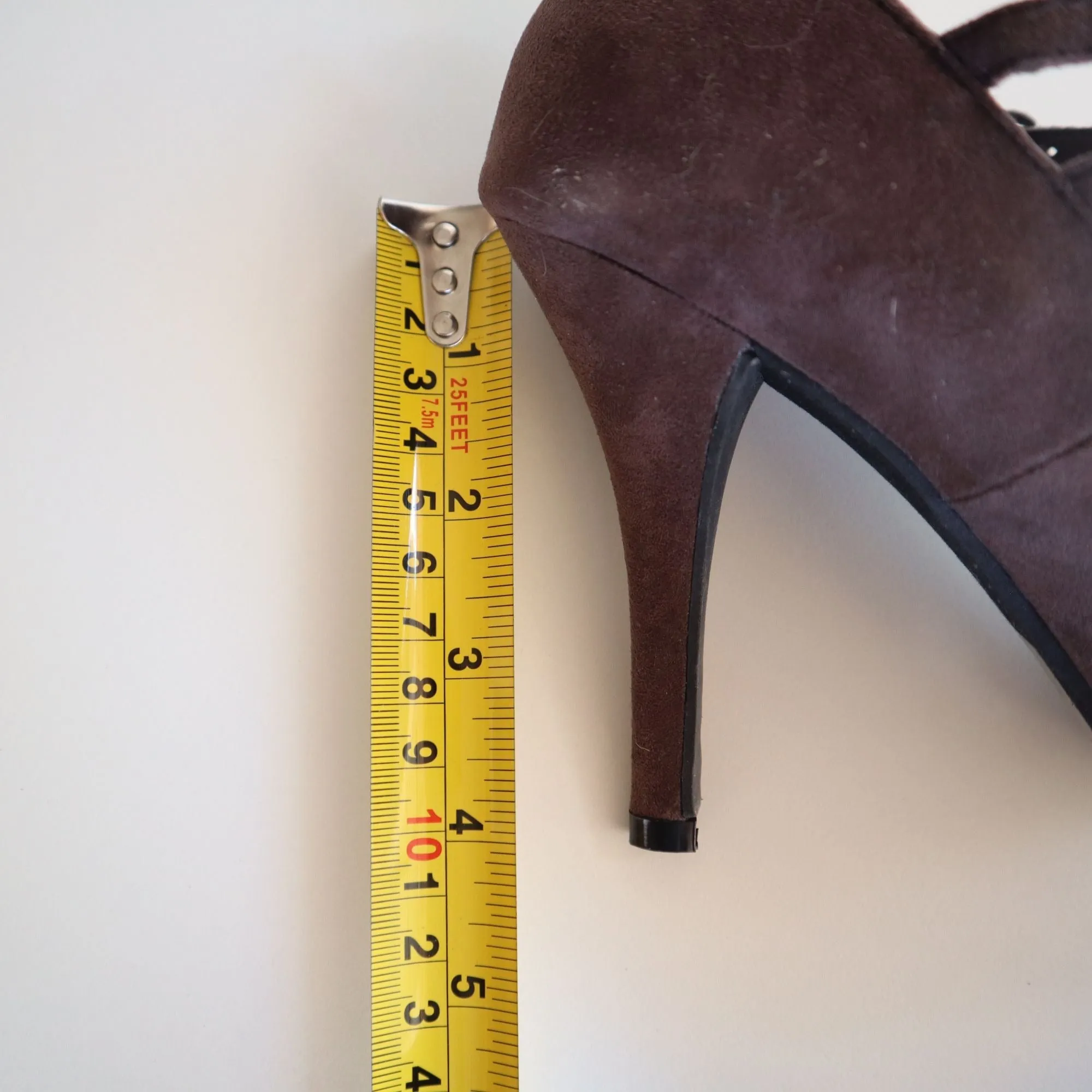 DbBk Fashion Brown Suede Pointed-Toe Mary Jane Pumps Size 7.5
