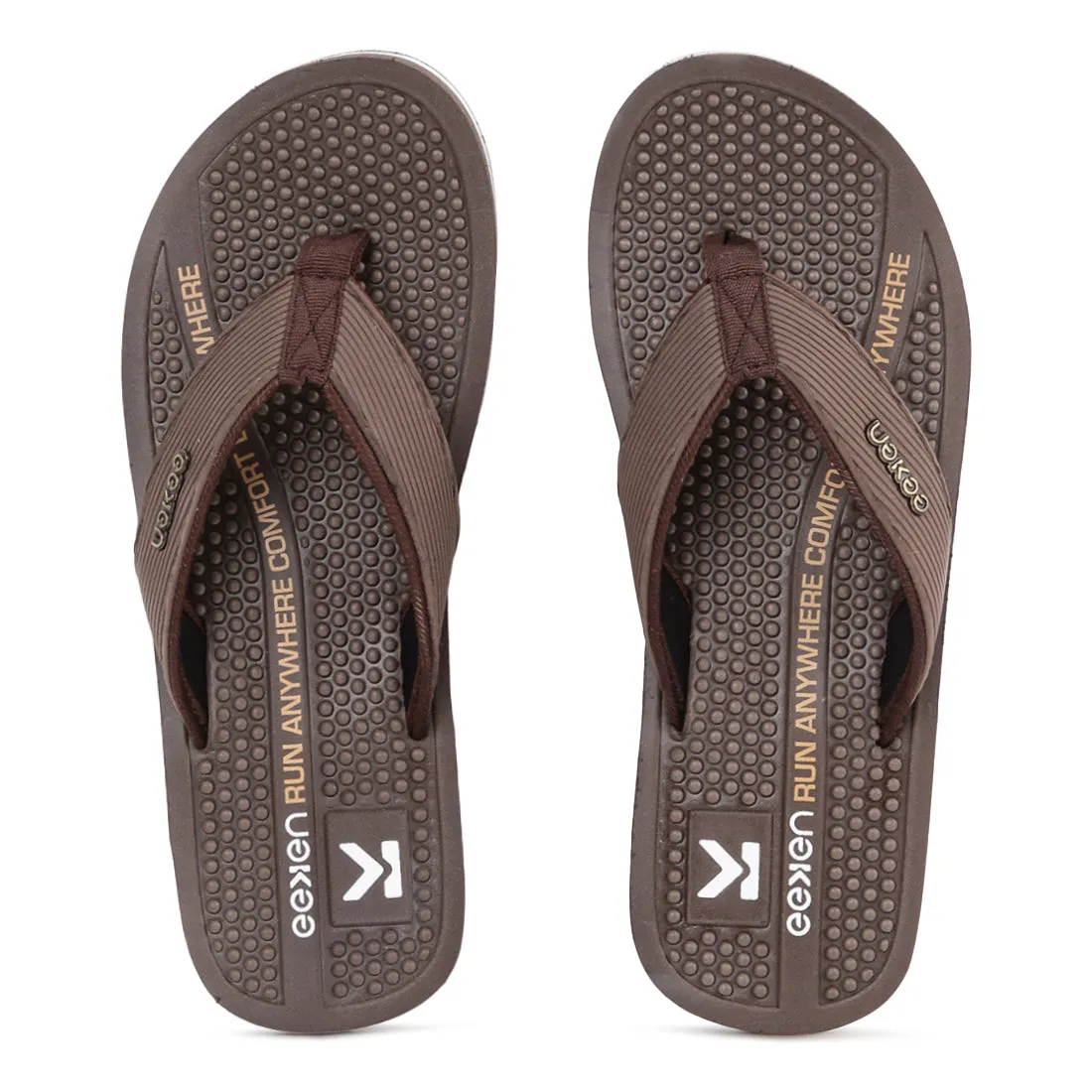 Eeken EFBGO2401S Brown Lightweight Washable Dailywear Durable Flip Flops For Men