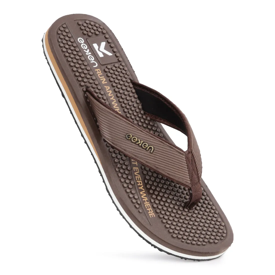 Eeken EFBGO2401S Brown Lightweight Washable Dailywear Durable Flip Flops For Men