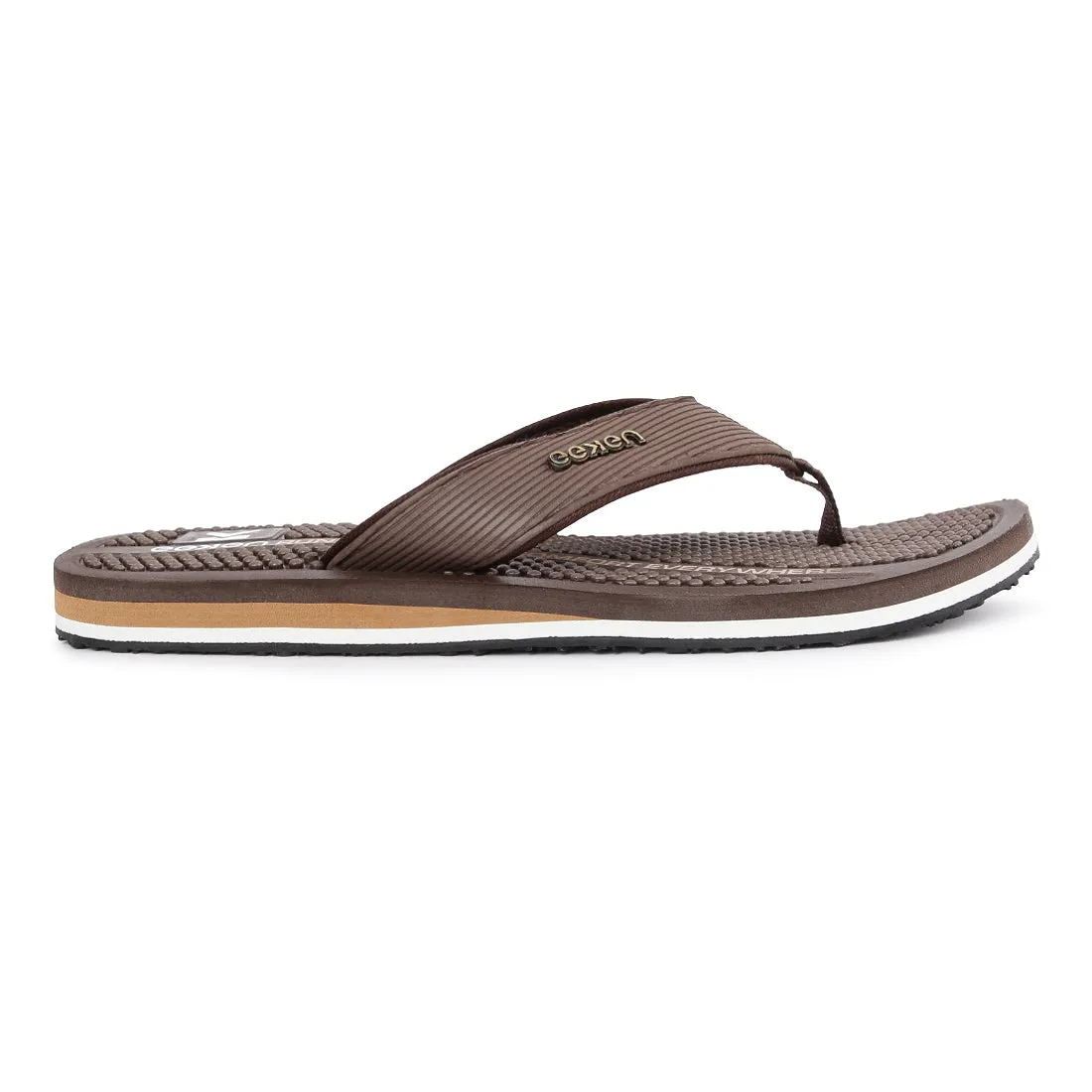 Eeken EFBGO2401S Brown Lightweight Washable Dailywear Durable Flip Flops For Men