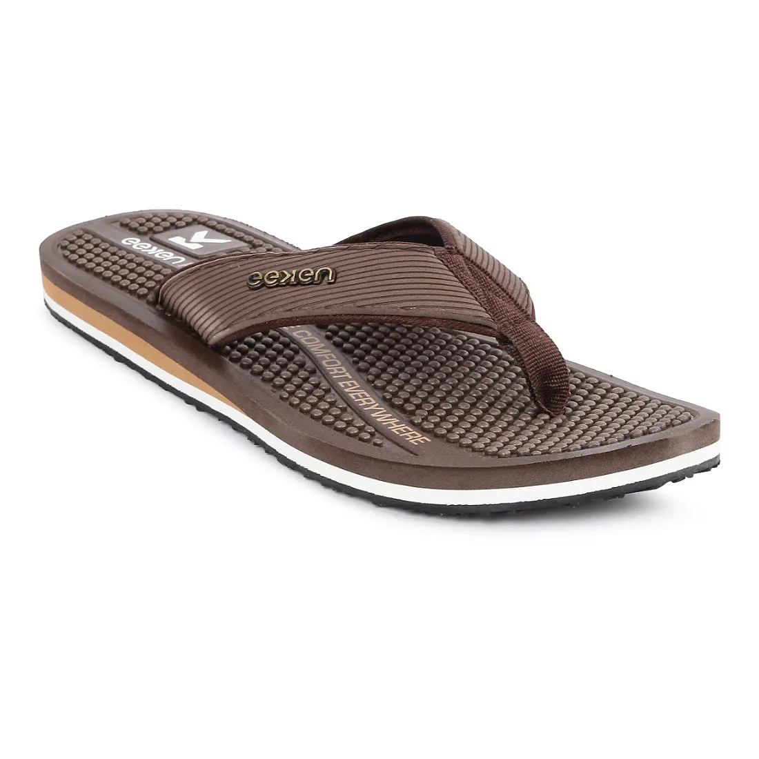 Eeken EFBGO2401S Brown Lightweight Washable Dailywear Durable Flip Flops For Men