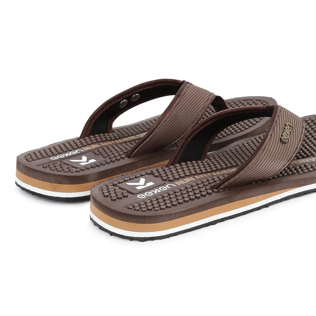 Eeken EFBGO2401S Brown Lightweight Washable Dailywear Durable Flip Flops For Men
