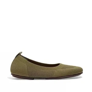FitFlop Women's Allegro Knit Ballet Flats- Olive Green