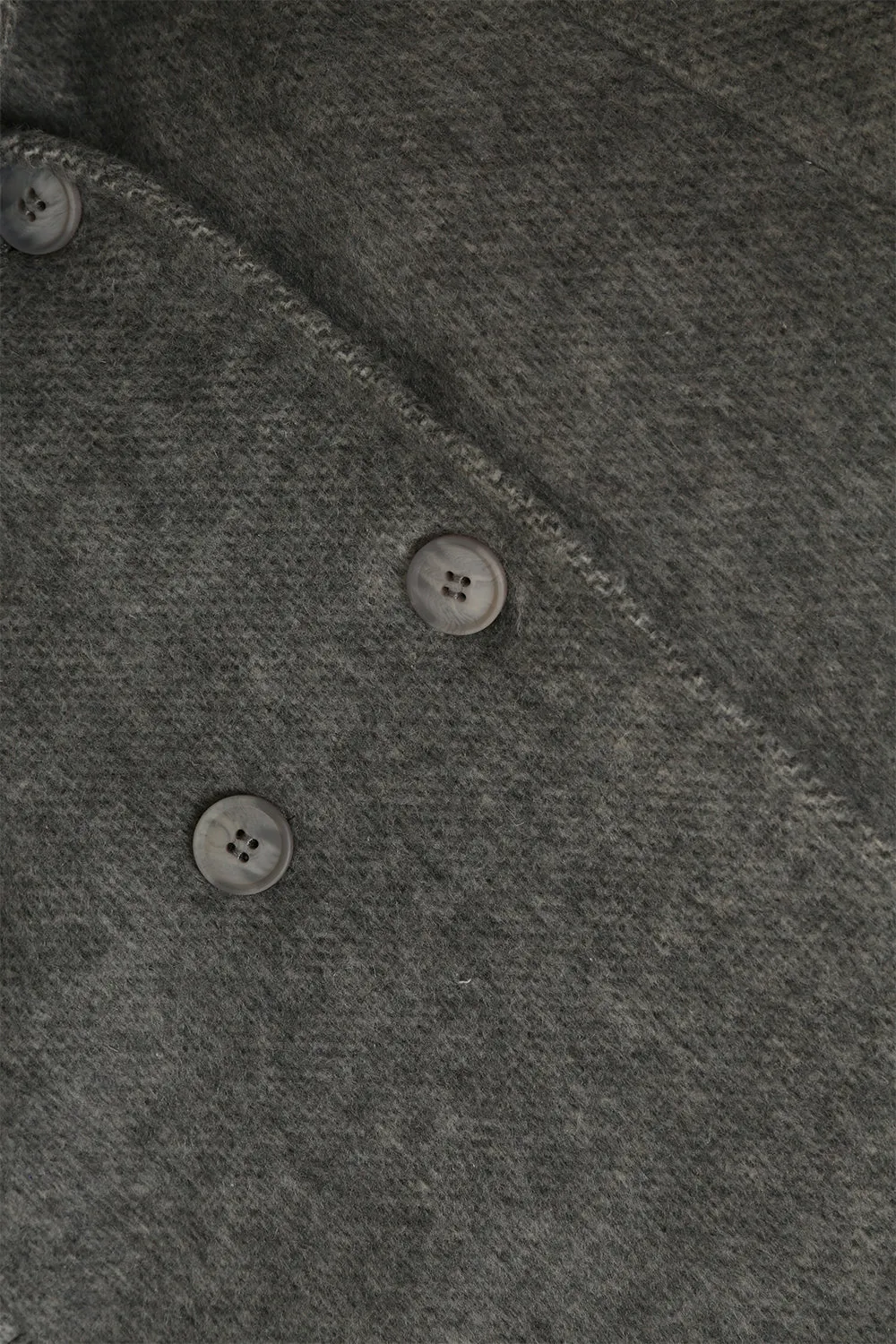 Grey Double Breasted Long Wool Blend Coat with Belt