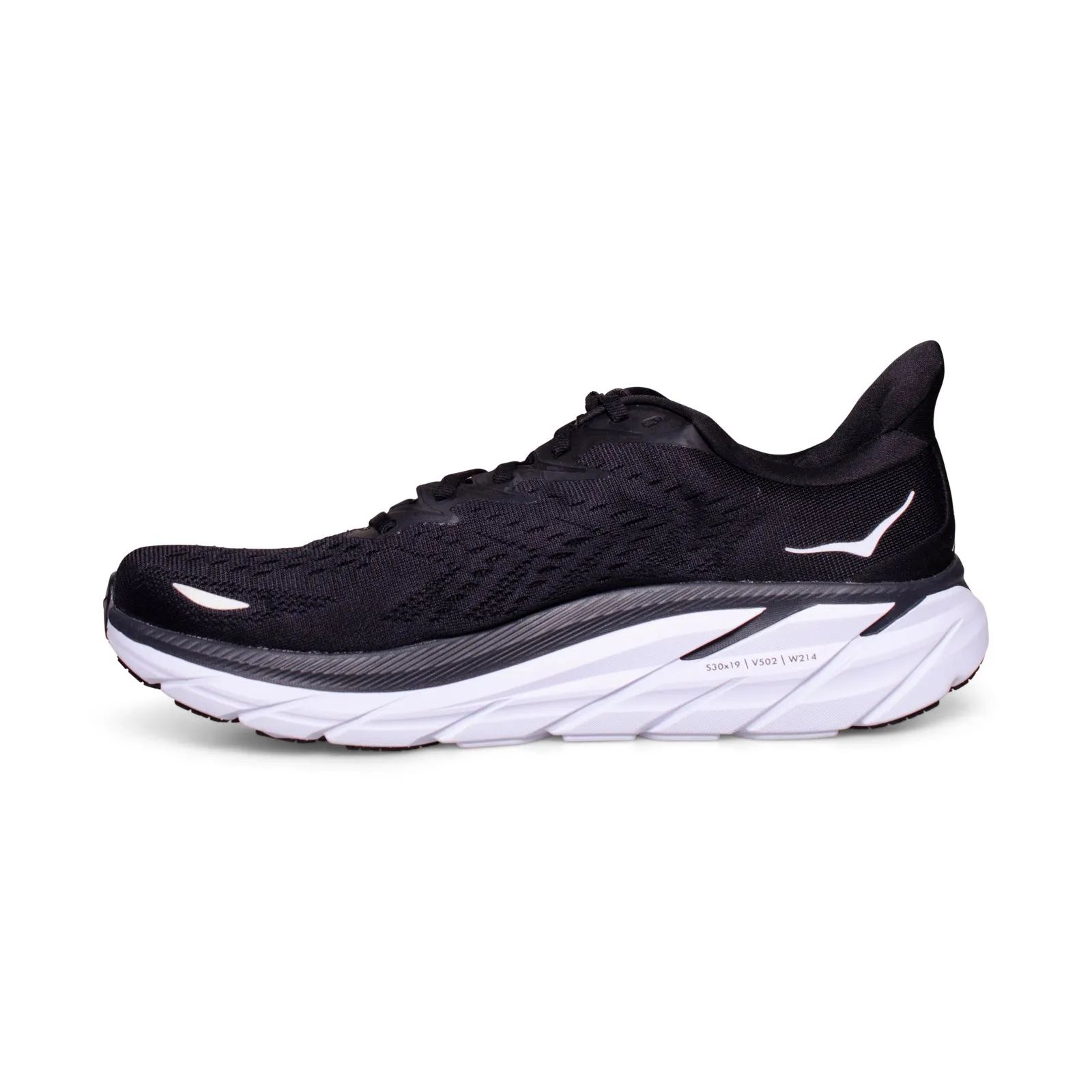 Hoka One One Clifton 8 Black / White Running Shoes - Women's