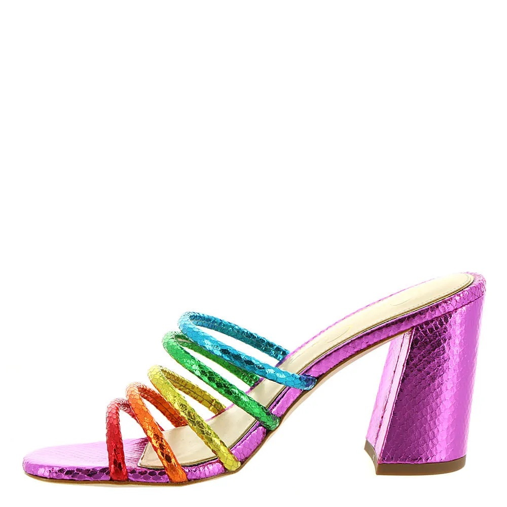 Jessica Simpson Fixton Bright Multi Open Toe Mule Slides Womens Dress Sandals