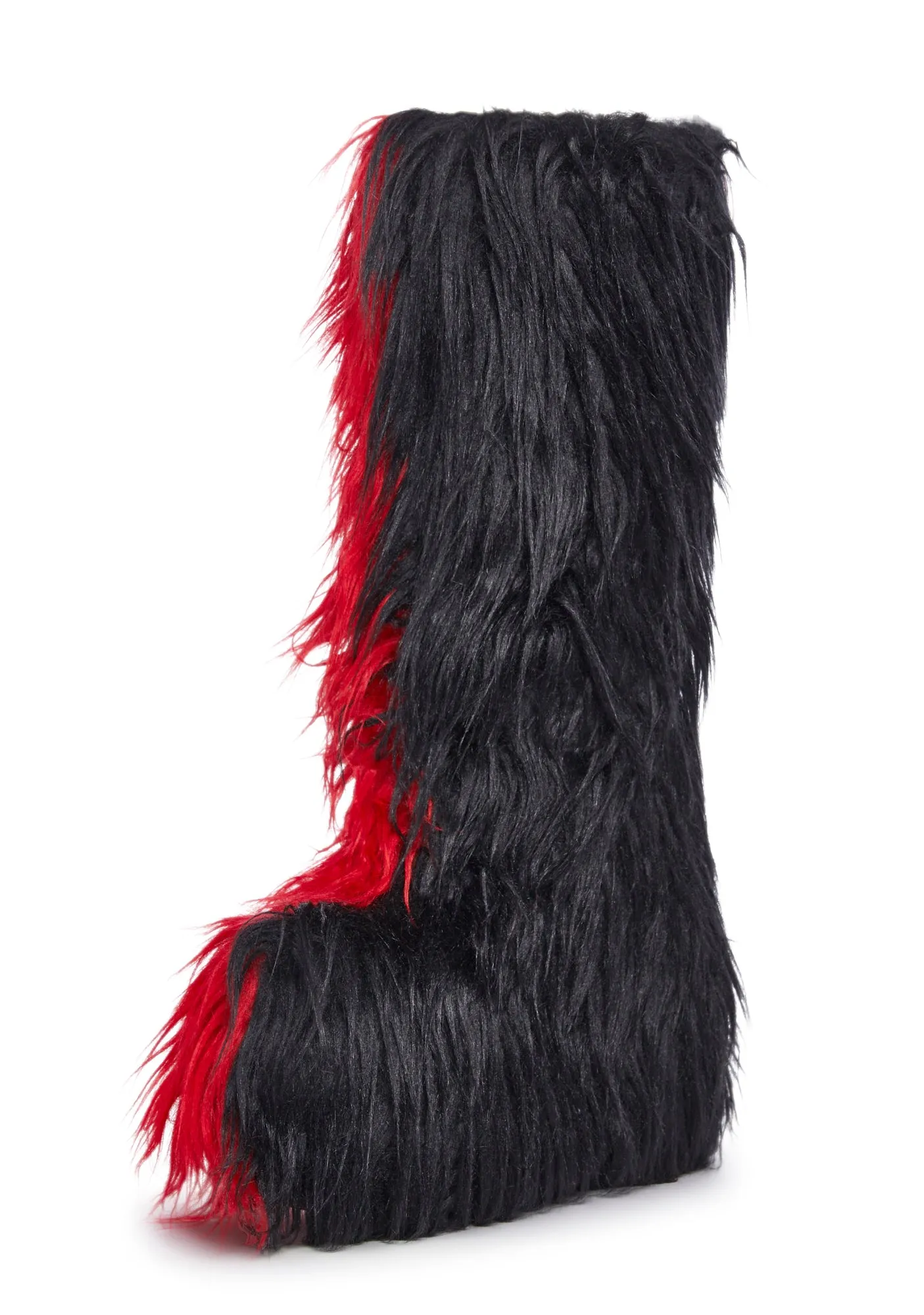Liquid Rhythm Faux Fur Boots - Red