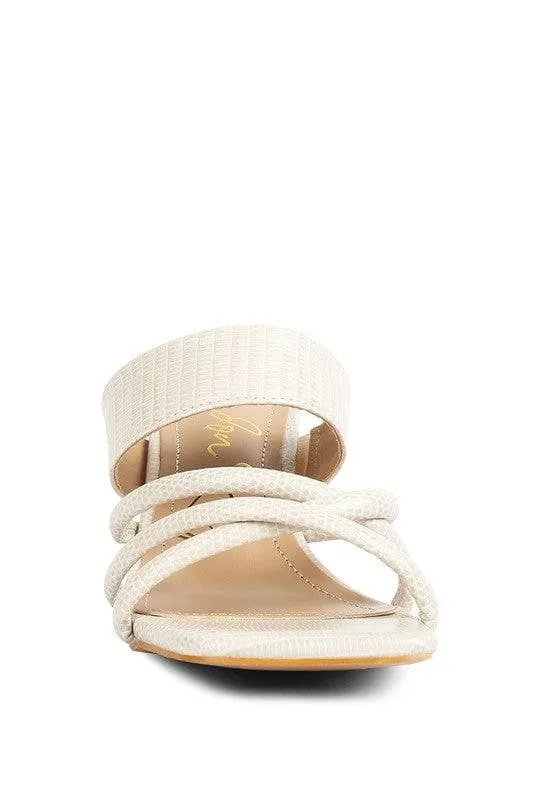 London Rag Criss Cross Strap Spool Heel Sandals