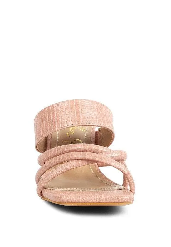 London Rag Criss Cross Strap Spool Heel Sandals