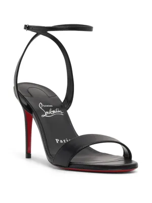 Loubigirl 85 black leather sandals