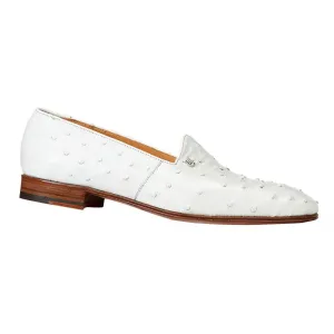 Mauri 4732 Men's Shoes Dress Bianca Ostrich White Loafers (MA3018)
