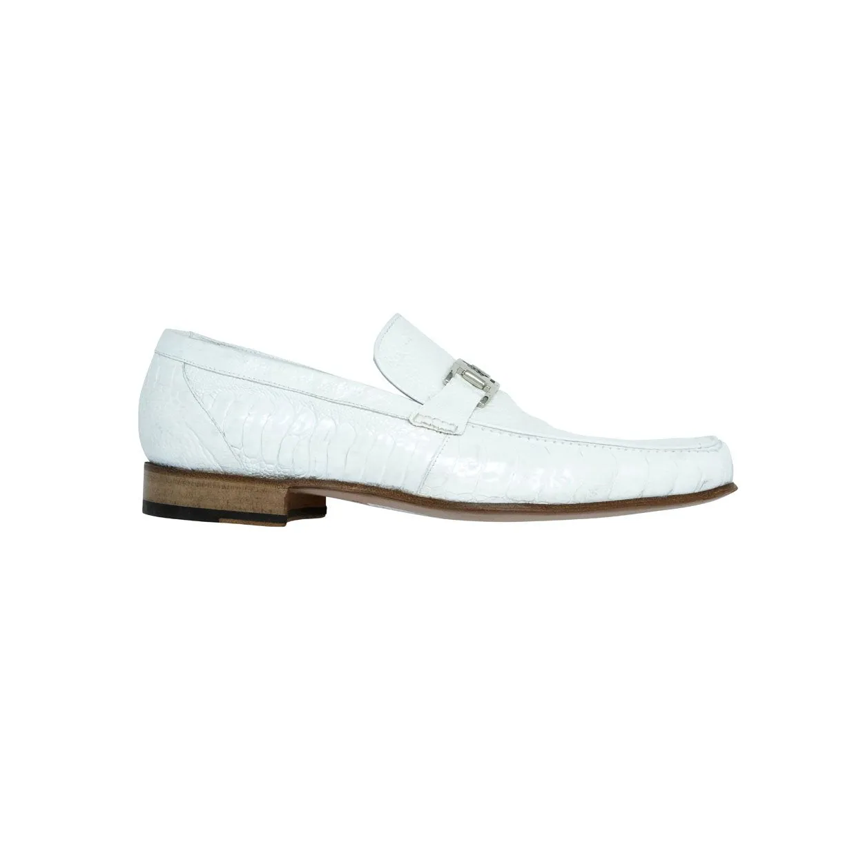 Mauri Royalty Men's Designer Shoes White Exotic Ostrich Dress Loafers 3042 (MA5106)