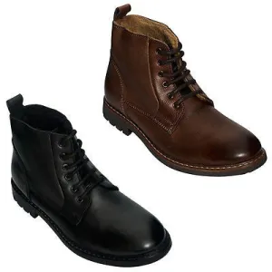 Mens Leather Lace Up Ankle Boots -  SF-116