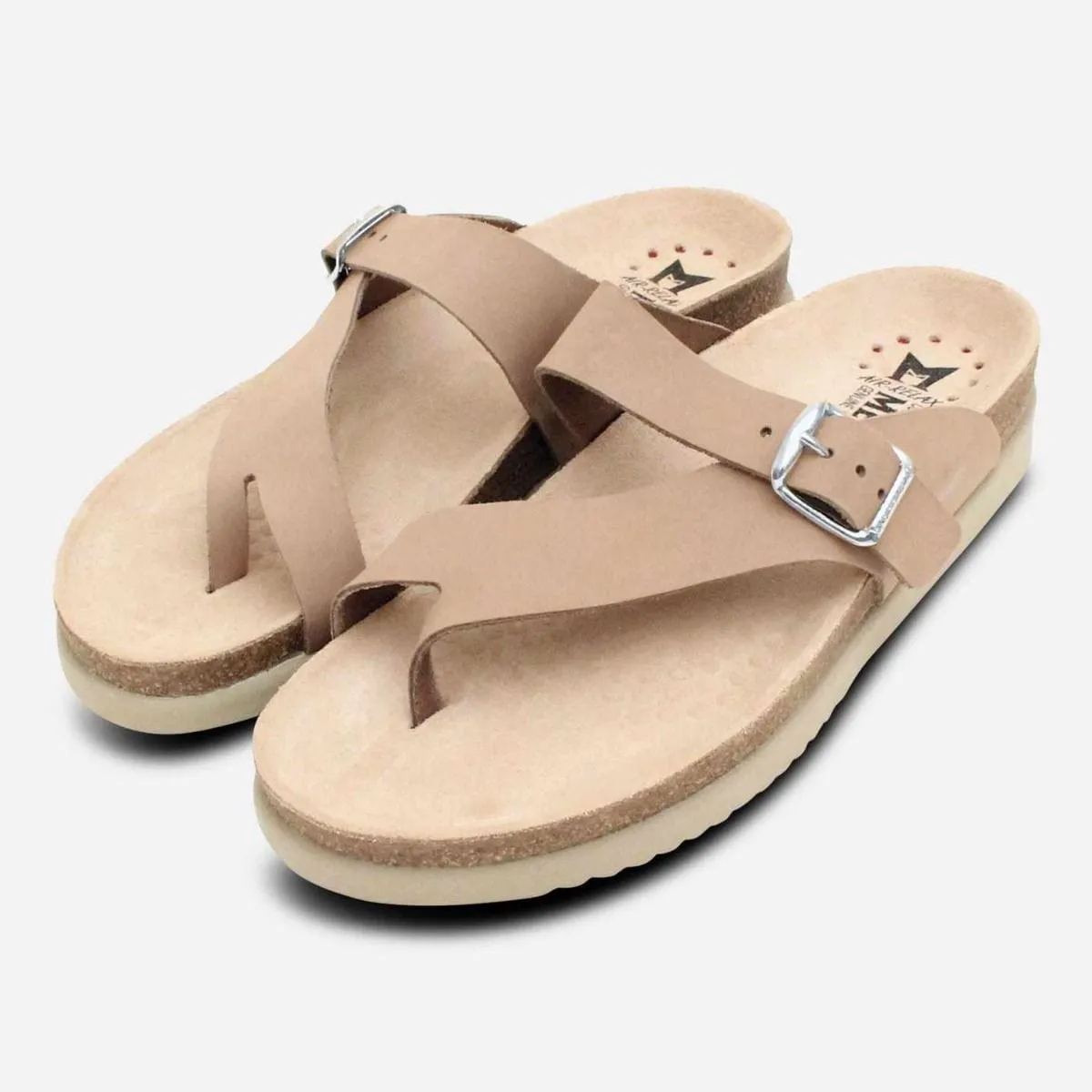 Mephisto Women's Helen Sandals- Light Taupe Nubuck