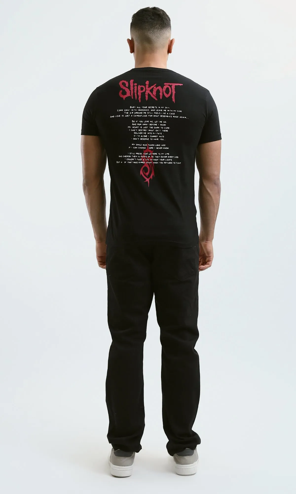 O182443 "Slipknot" Print Black Short Sleeves Tee