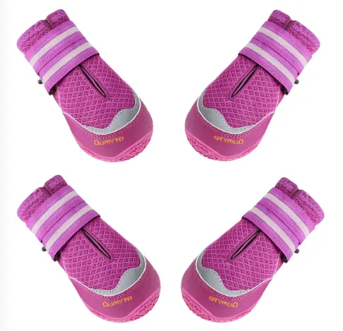QUMY Dog Shoes for HOT PAVEMENT - Red