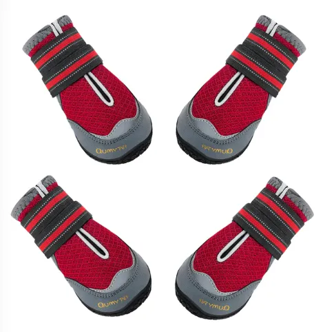 QUMY Dog Shoes for HOT PAVEMENT - Red