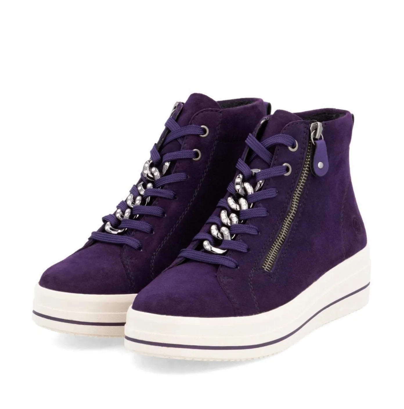 Remonte Womens High Top Trainers - Purple