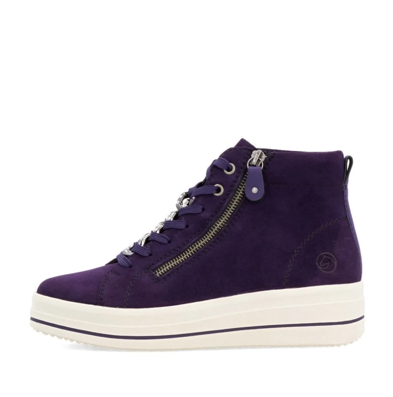Remonte Womens High Top Trainers - Purple