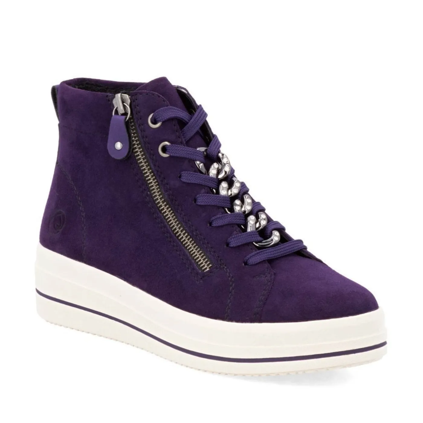 Remonte Womens High Top Trainers - Purple