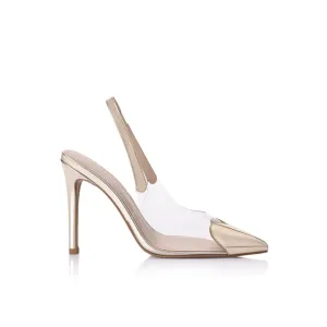 Rhiannon Pump Vinylite & Gold Metallic Patent Leather