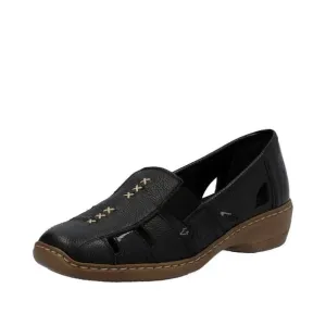 Rieker Women's Doric Woven Loafers- Black