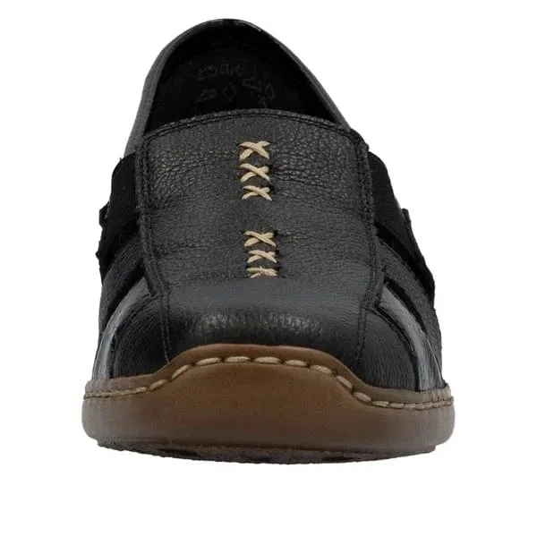 Rieker Women's Doric Woven Loafers- Black
