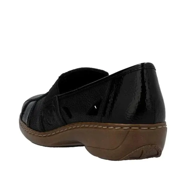 Rieker Women's Doric Woven Loafers- Black
