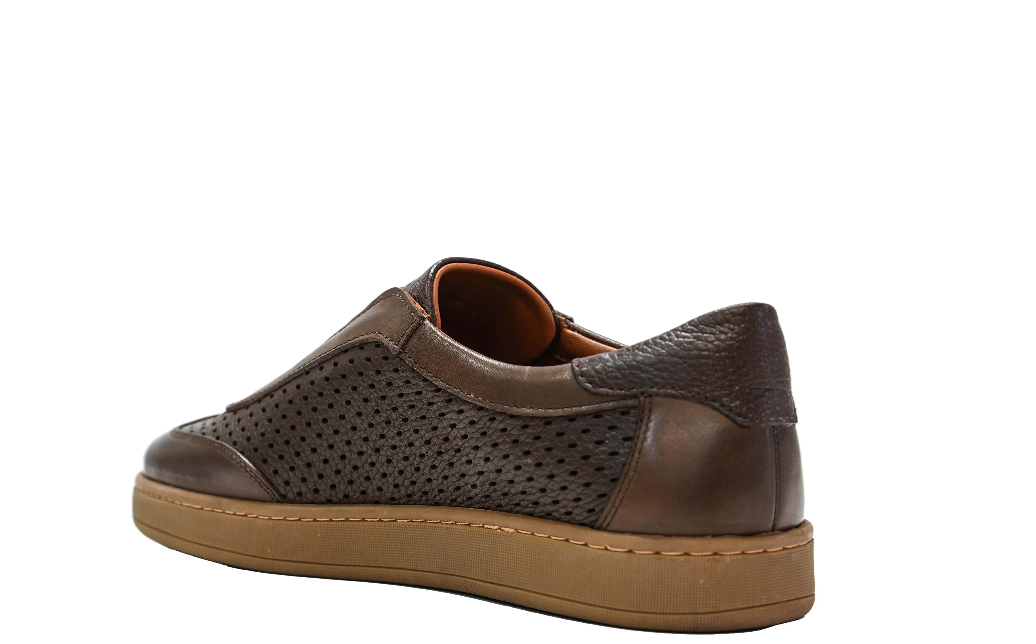Roberto Serpentini Men's Marrone Perforated Leather Slip On M57130