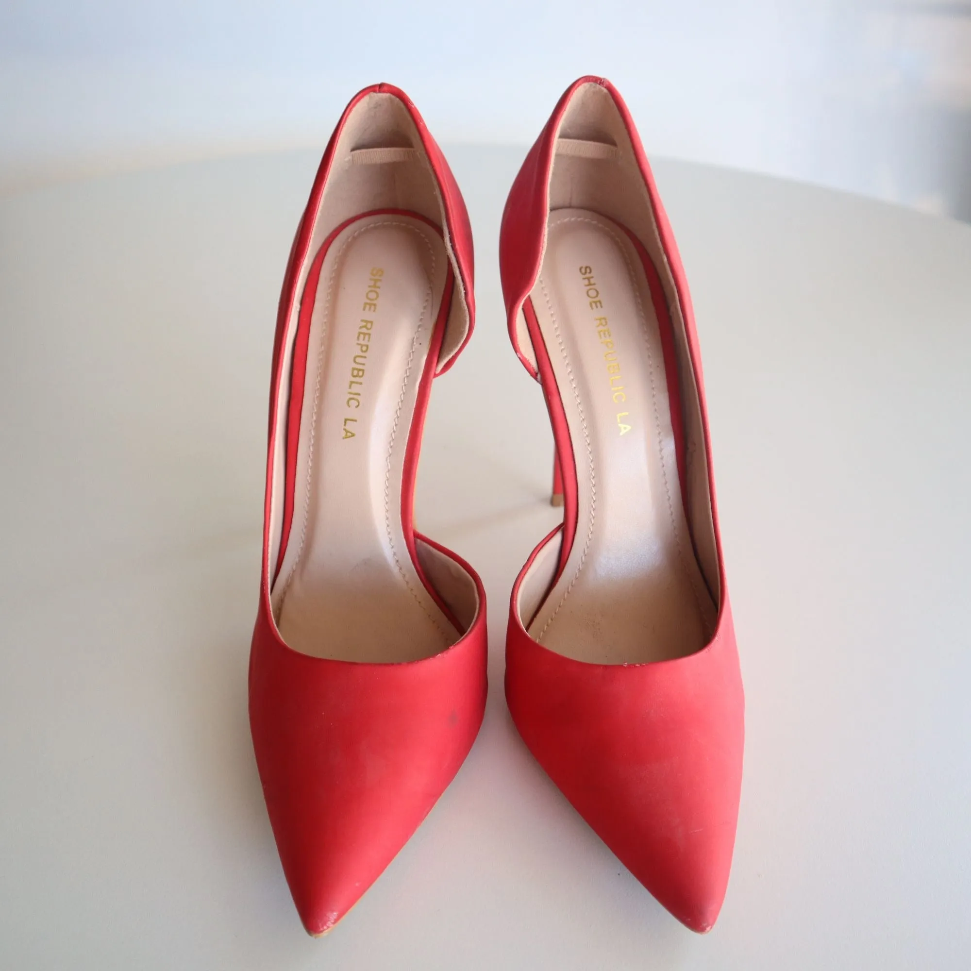 Shoe Republic LA Womens Red High Heel Pumps Size 6