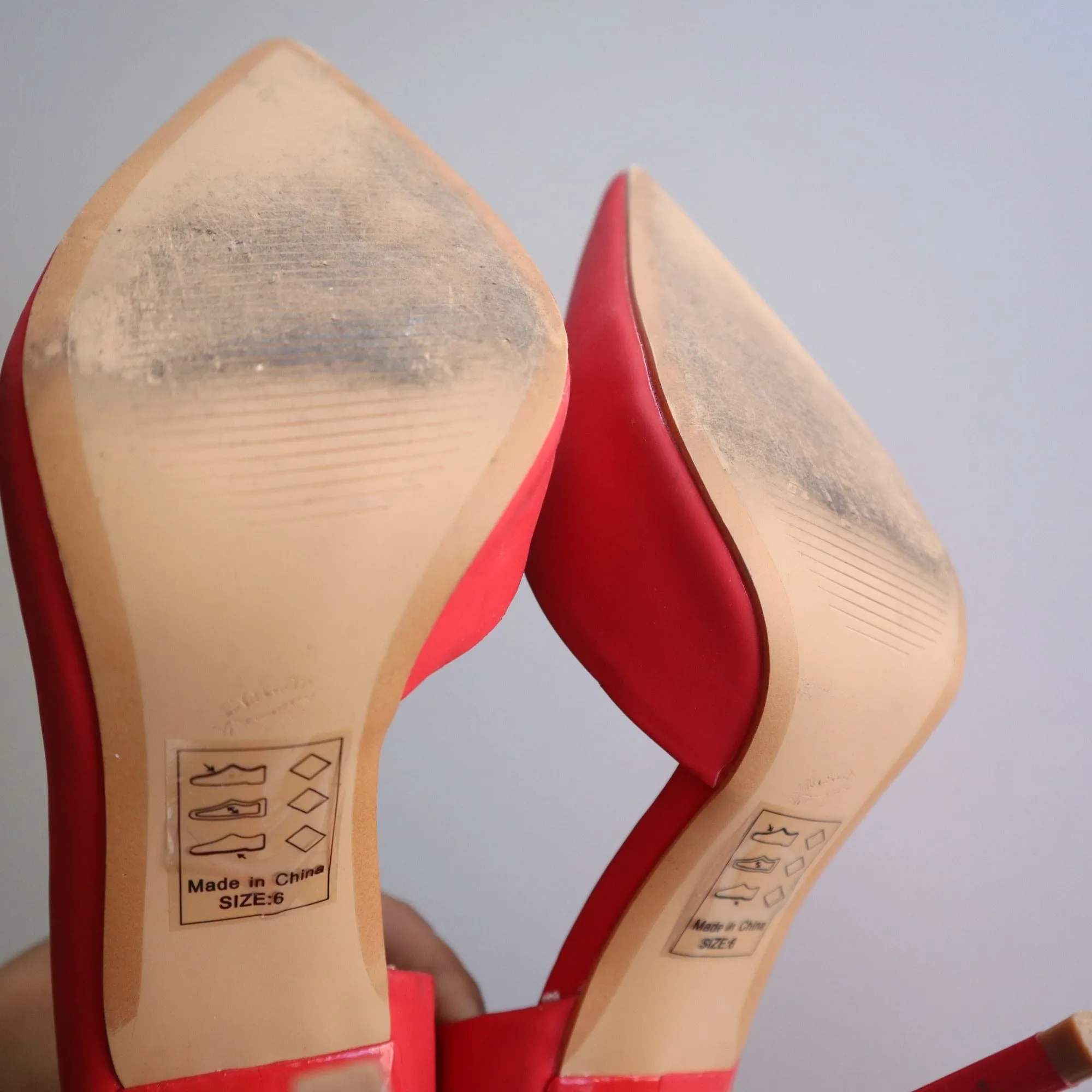 Shoe Republic LA Womens Red High Heel Pumps Size 6