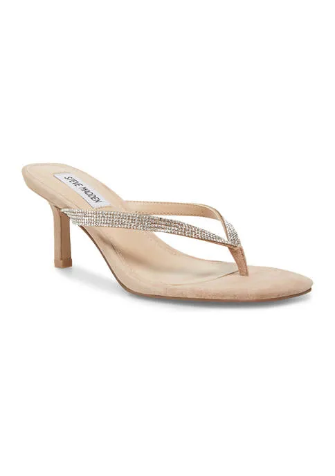 Steve Madden Melrose-R Open-Toe Slip-On Stiletto Heeled Sandals Rhinestone