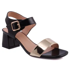 Women “EVIE”Ankle Strap Block Heel Slip On Sandals
