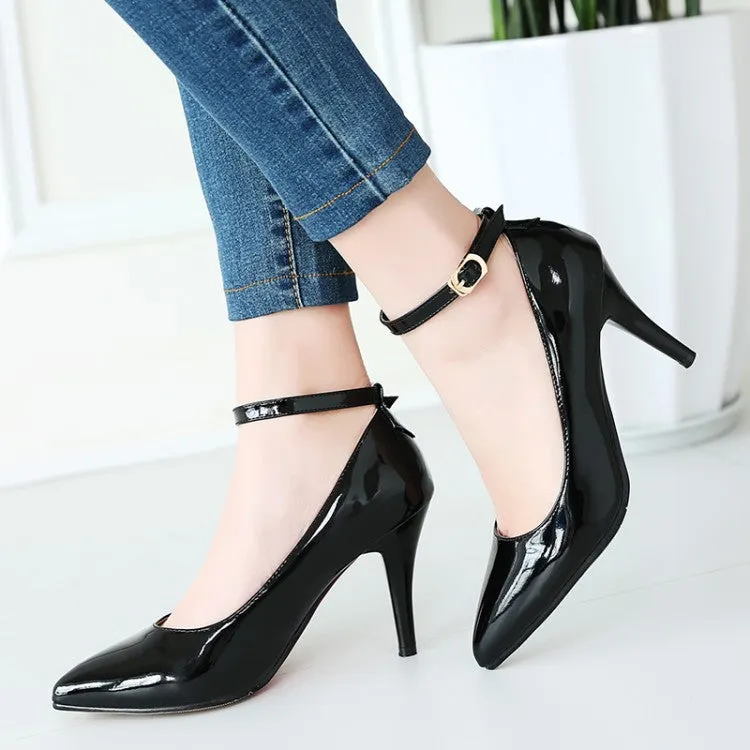 Women's Ankle Strap Pointed Toe High Heels Stiletto Pumps