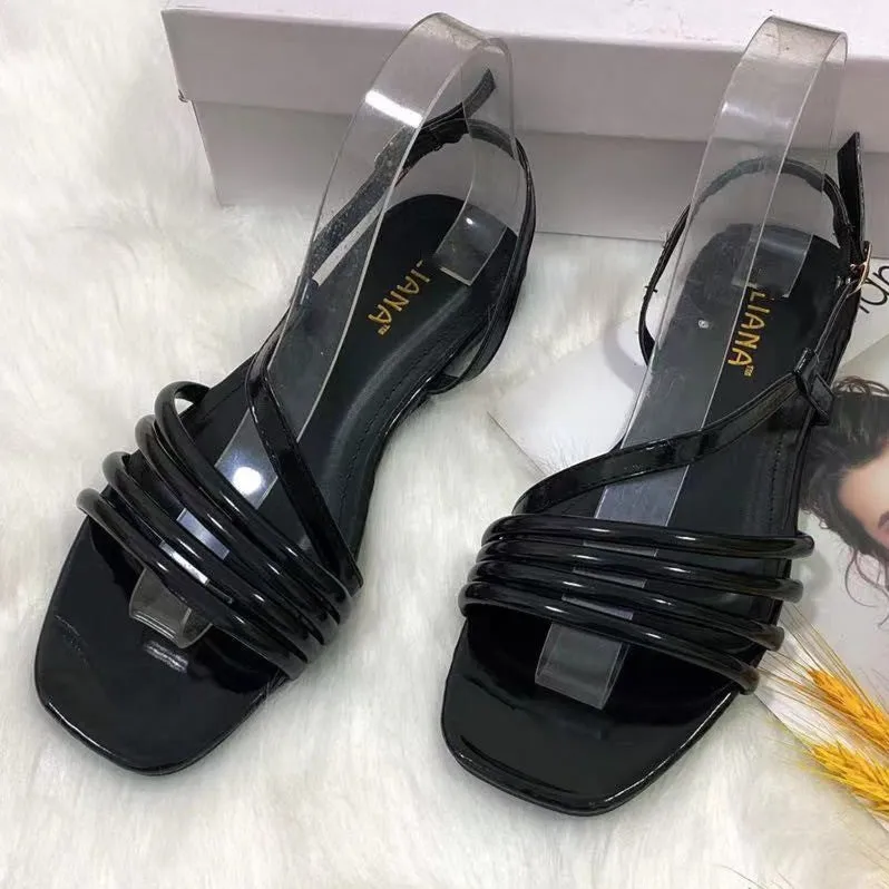 Women's flat peep toe gladiator sandals | Low heel strappy sandals
