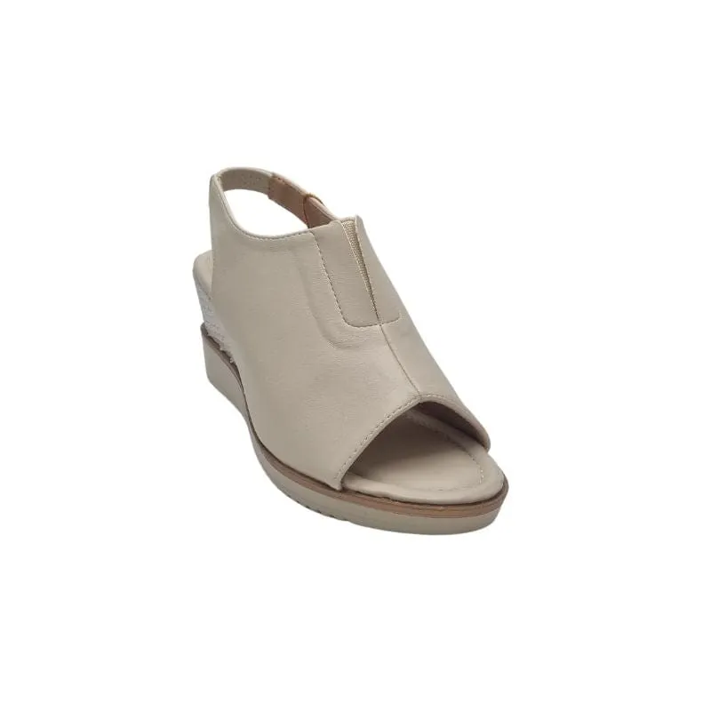Zanni & Co Womens Beige Oatmeal Wedge Sandal - Mirfa